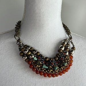 Pam Hiram Beaded Statement Bib Necklace